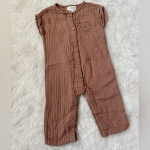 Little Planet Cottagecore Organic Cotton Romper in Tan